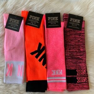 1 Free Lanyard And 4 VS Pink Knee High Socks